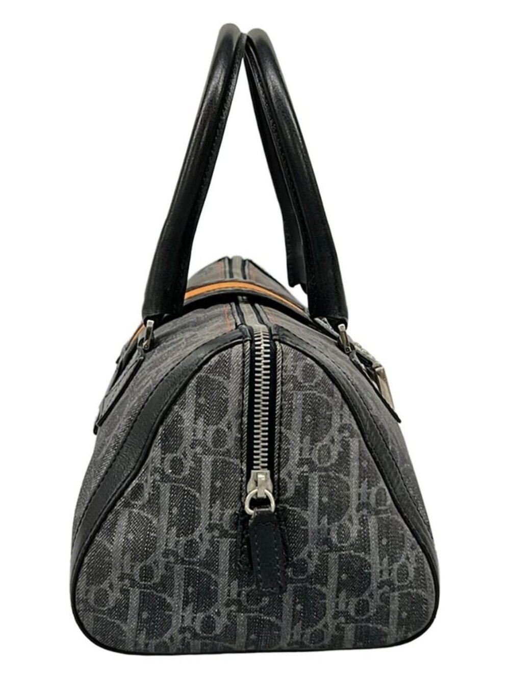 DIOR/ChristianDior Flight/Trotter Navy Black Orange Denim Jacquard Leather - Picture 2 of 15